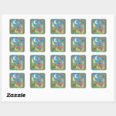 SLEEPY HOLLOW PINK FLAMINGO STICKERS SHEET Square (Blatt)