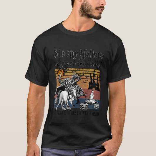 Sleepy Hollow Retro Vintager, kopfloser Saal T-Shirt (Vorderseite)