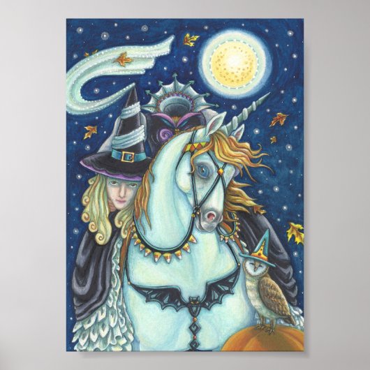 SLEEPY HOLLOW WITCH UNICORN & OWL HALLOWEEN POSTER (Vorne)