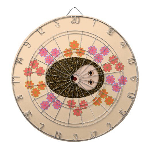 Sleepy Igel and Blume Dart Board Dartscheibe (vorne)