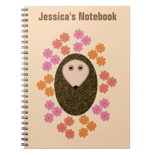 Sleepy Igel und Blume Anpassbare Notebooks Notizblock
