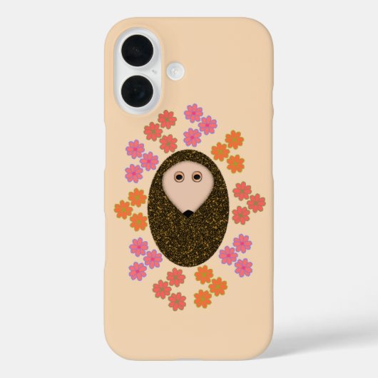 Sleepy Igel und Blume iPhone Case (Rückseite)