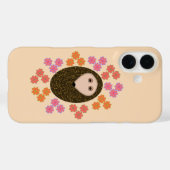 Sleepy Igel und Blume iPhone Case (Rückseite (Horizontal))