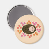Sleepy Igel und Blume Magnet (Vorderseite/Rückseite)