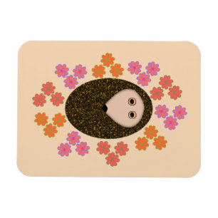 Sleepy Igel und Blume Magnet