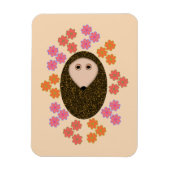 Sleepy Igel und Blume Magnet (Vertikal)