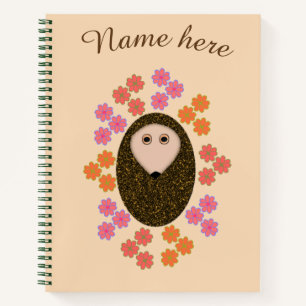 Sleepy Igel und Blume SpiralNotebook Notizblock