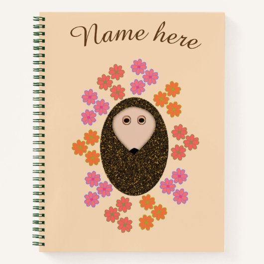Sleepy Igel und Blume SpiralNotebook Notizblock (Vorderseite)
