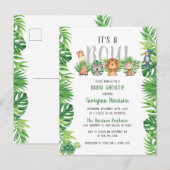 Sleepy Jungle Animals | Es ist eine Baby-Dusche Einladungspostkarte (Vorne/Hinten)