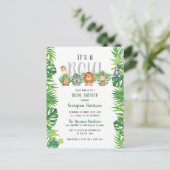 Sleepy Jungle Animals | Es ist eine Baby-Dusche Einladungspostkarte (Stehend Vorderseite)