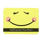 Sleepy Kawaii Happy Face Magnet (Horizontal)