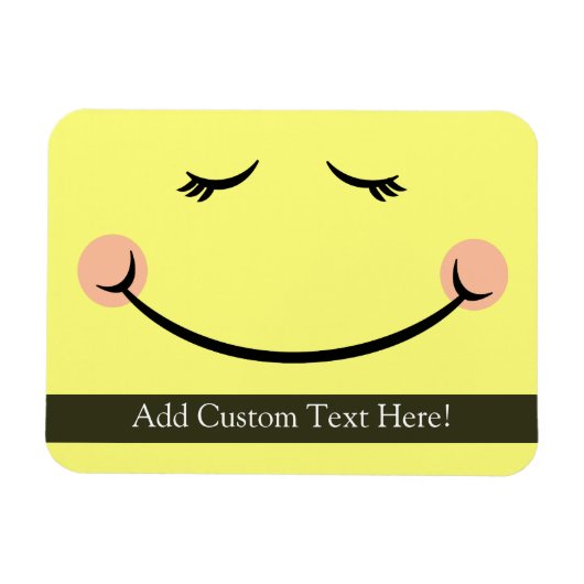 Sleepy Kawaii Happy Face Magnet (Horizontal)