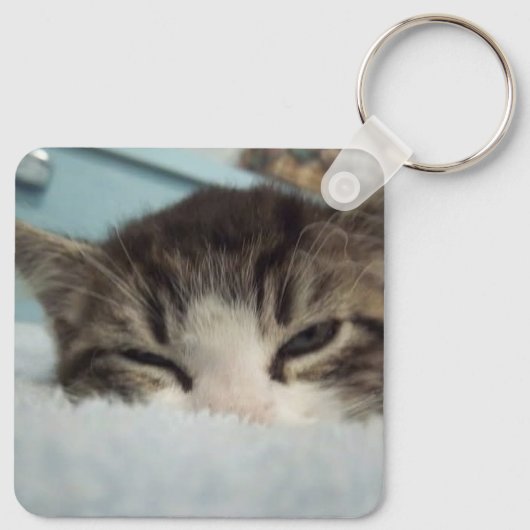 Sleepy Keeno Aluminium Square Schlüsselanhänger (Rückseite)