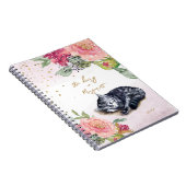 Sleepy Kitten Illustration Flower Girl Tägliches T Notizblock (Rechte Seite)