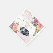 Sleepy Kitten Illustration Girl Babydusche Serviette (Ecke)