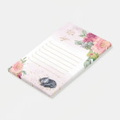 Sleepy Kitten Illustration Girl Daily Activity Post-it Klebezettel (angewinkelt)