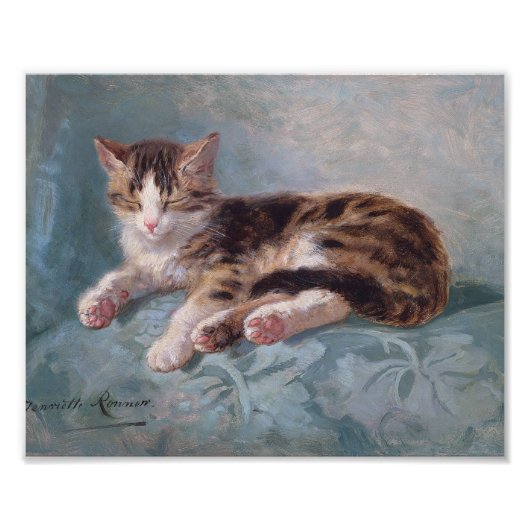 Sleepy Kitten von Henriette Ronner-Knip Fotodruck (Vorne)