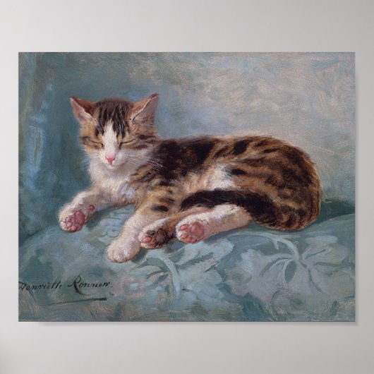 Sleepy Kitten von Henriette Ronner-Knip Poster (Vorne)