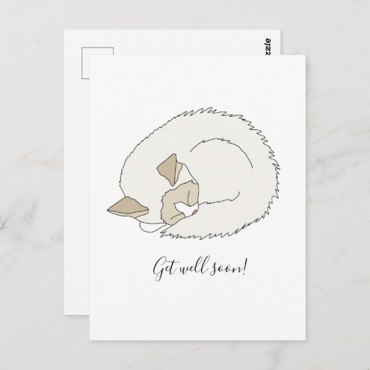 Sleepy Kitten wird bald gut Postkarte (Vorne/Hinten)