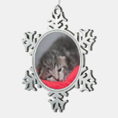 Sleepy kitty schneeflocken Zinn-Ornament (Rechts)