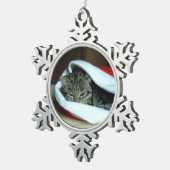 Sleepy kitty schneeflocken Zinn-Ornament (Rechts)
