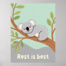 Sleepy Koala Calm Nursery Art