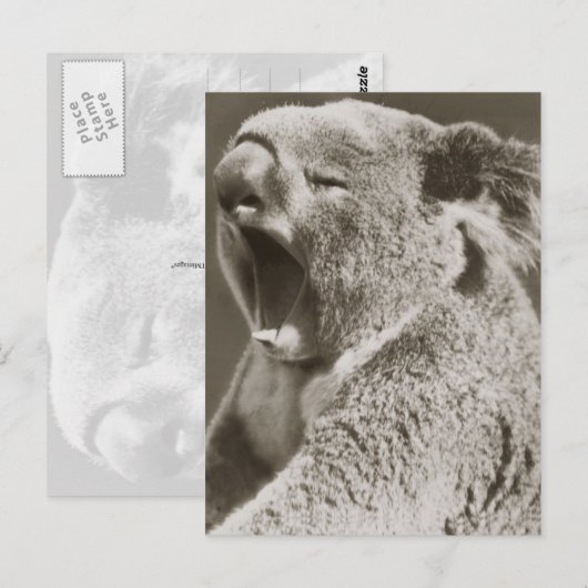 Sleepy Koala Yawning Postkarte (Vorne/Hinten)
