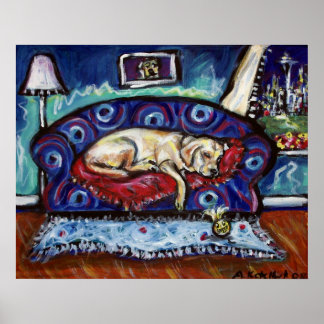 Sleepy Labrador in Seattle Poster