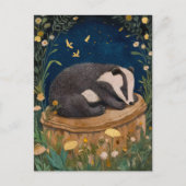 Sleepy Little Badger Postcard Postkarte (Vorderseite)
