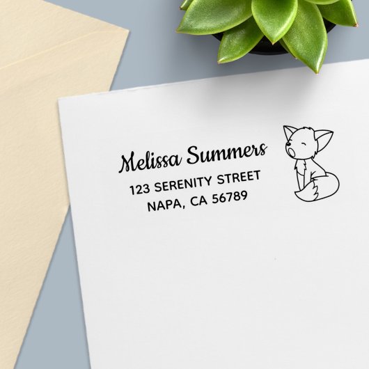 Sleepy Little Fox-Adresse Permastempel