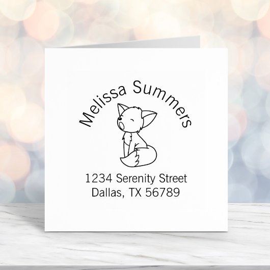 Sleepy Little Fox Arch-Adresse Permastempel