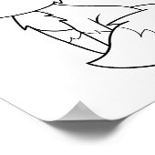 Sleepy Little Fox Coloring Page Poster (Ecke)