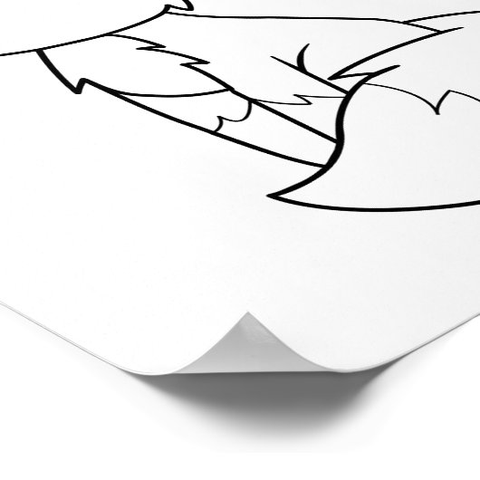Sleepy Little Fox Coloring Page Poster (Ecke)
