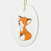 Sleepy Little Fox Keramik Ornament (Links)