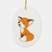 Sleepy Little Fox Keramik Ornament (Vorne)