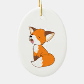 Sleepy Little Fox Keramik Ornament (Hinten)