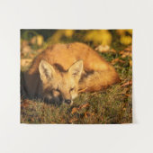 Sleepy Little Fox Wandteppich (Vorderseite (Horizontal))
