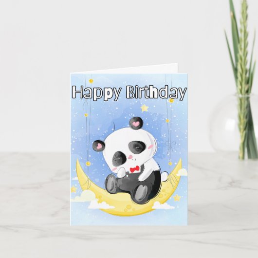 Sleepy Little Panda Bear | Happy Birthday Karte (Vorderseite)