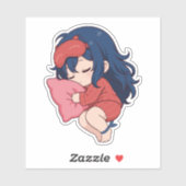 Sleepy Mita Chibi Cute Anime Aufkleber (Blatt)