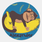 Sleepy Monkey Anpassbare Sticker (Vorderseite)