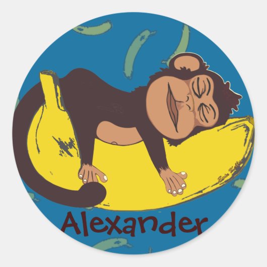 Sleepy Monkey Anpassbare Sticker (Vorderseite)