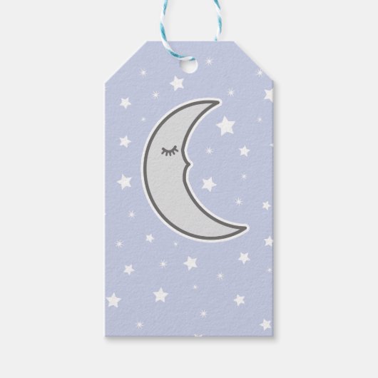 Sleepy Moon Baby Dusche Günstige Geschenkmarke Geschenkanhänger (Vorderseite)