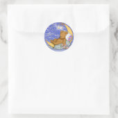 Sleepy Moon Bear Runder Aufkleber (Tasche)