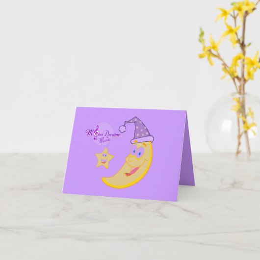 Sleepy Moon Notecard Karte (Gelbe Blume)