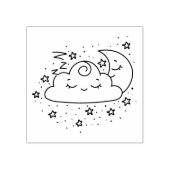 Sleepy Moon & Stars Gummistempel (Prägung)