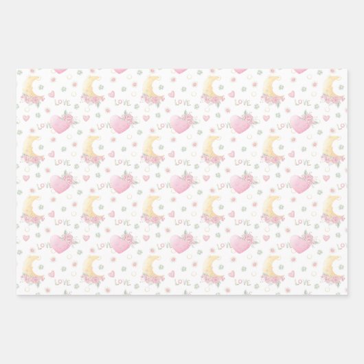 Sleepy Moons and Stars Boho Mix Geschenkpapier Set (Vorderseite 2)