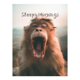 Sleepy Mornings - gähnender Affe Fotodruck