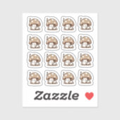 Sleepy mushroom Custom-Cut Vinyl Sticker (Blatt)