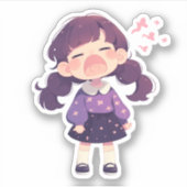 Sleepy Niedlich Girl Sticker (Vorderseite)