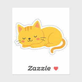 Sleepy Orange Tabby Cat Aufkleber